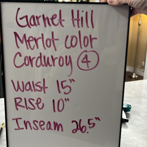 Garnet Hill Merlot Color Slim Fit Corduroy Pants Size 4 - Picture 9 of 16